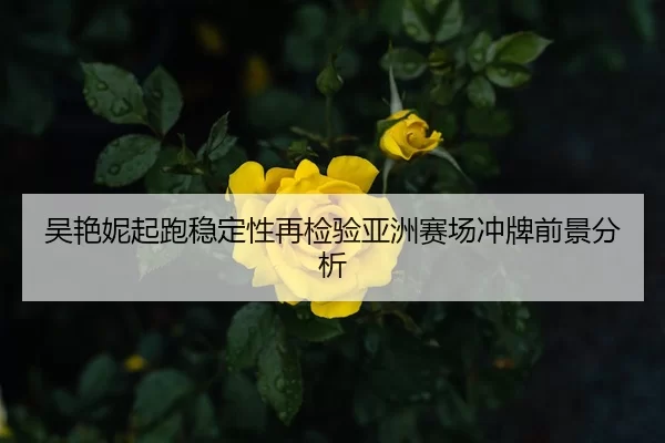 吴艳妮起跑稳定性再检验亚洲赛场冲牌前景分析
